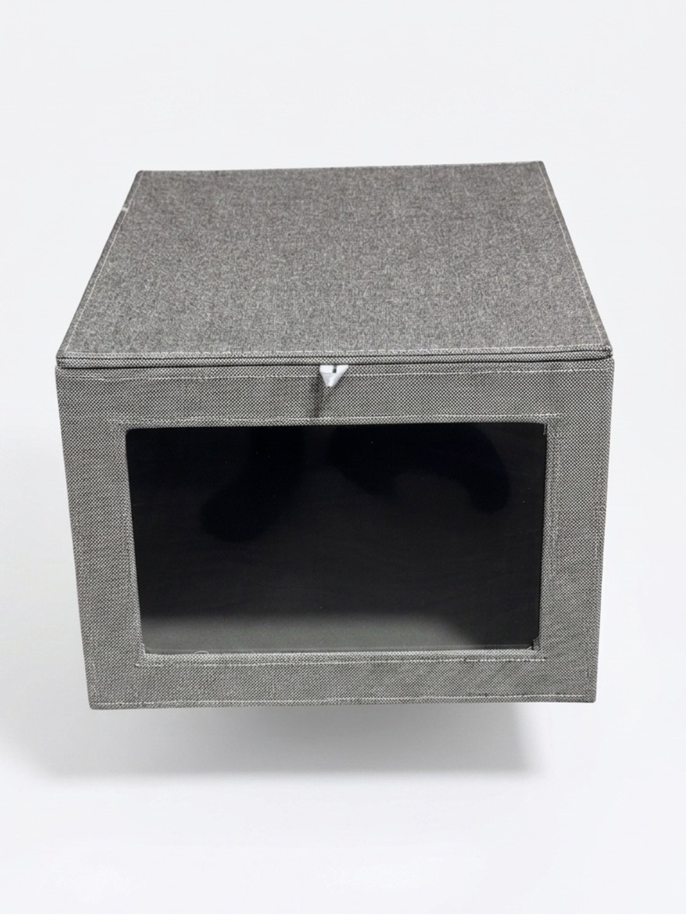 The Container Store Cambridge Drop-Front Shirt Box Grey Linen Like New